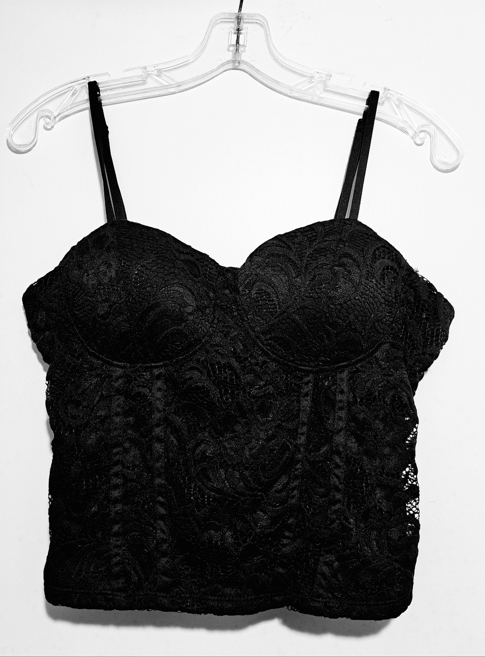 Almost Famous Black Lace Corset Top Bustier Goth Y2K Festival Size L